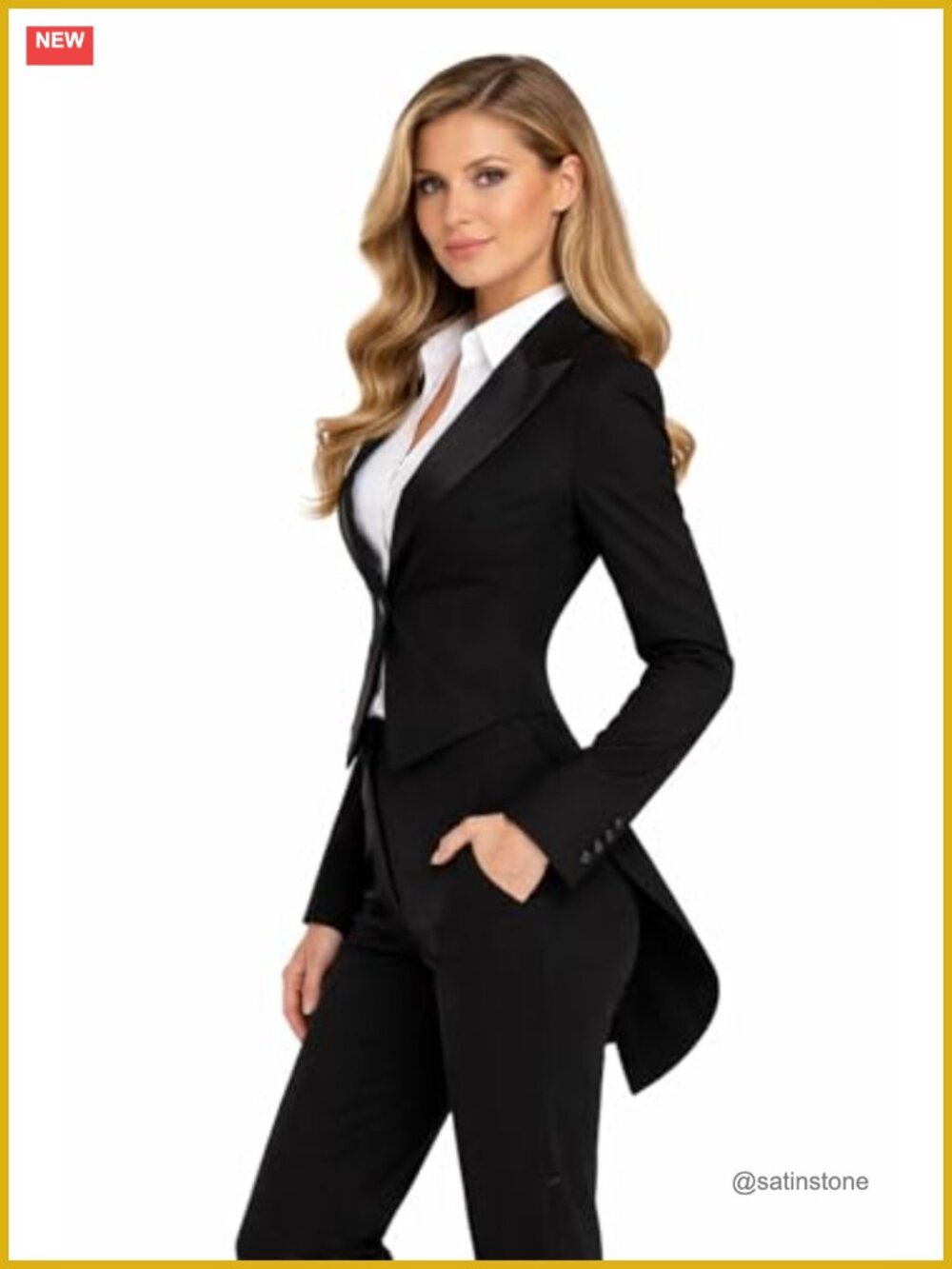 Women Retro Tailcoat Tuxedo Magician Jacket for Cosplay Party (Jacket Only)